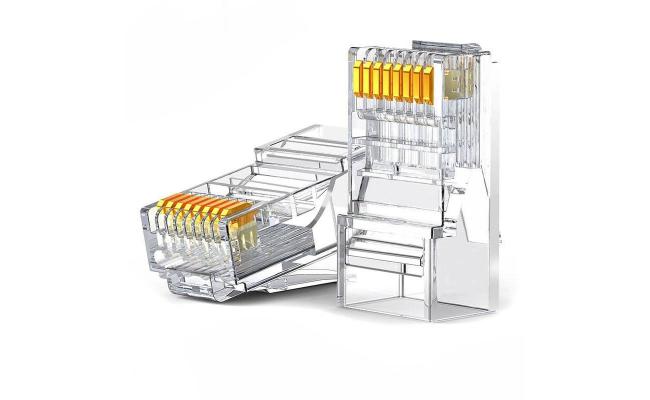 UGREEN RJ45 Cat 6 Network Connectors (10-Piece Set) – 8P8C Transparent Ethernet Plugs | 50961